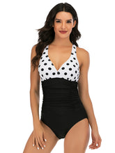 Traje de baño de una pieza plisado con estampado sexy